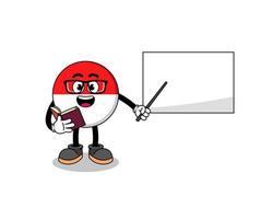 Mascot cartoon of indonesia flag teacher vector