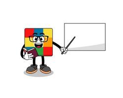 Mascot cartoon of cube puzzle teacher vector
