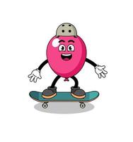 mascota del globo jugando una patineta vector