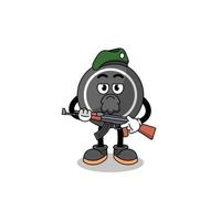 Character cartoon of hockey puck as a special force vector