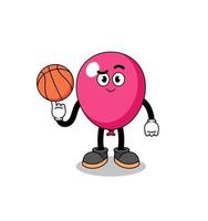 ilustración de globo como jugador de baloncesto vector