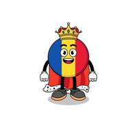 ilustración de la mascota del rey de la bandera de rumania vector