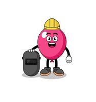 Mascot of balloon as a welder vector