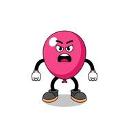 balloon cartoon illustration with angry expression vector