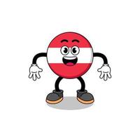 austria flag cartoon with surprised gesture vector