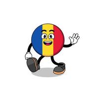 rumania bandera dibujos animados caminar vector