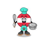 Illustration of austria flag as a bakery chef vector