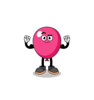 Mascot cartoon of balloon posing with muscle vector