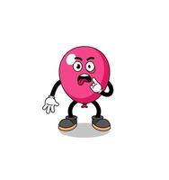 Character Illustration of balloon with tongue sticking out vector