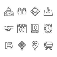 this is a collection of ramadan icons vector