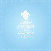 Día Mundial del Autismo. 2 de abril plantillas para tarjetas, carteles con inscripciones de texto. vector