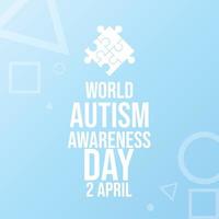 Día Mundial del Autismo. 2 de abril plantillas para tarjetas, carteles con inscripciones de texto. vector