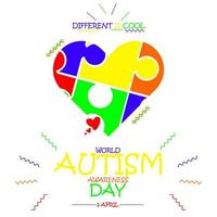 Día Mundial del Autismo. concepto de concienciación sobre el autismo. ilustración médica plana en colores brillantes vector