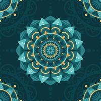 Turquoise Mandala Seamless Pattern Background vector