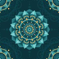 Turquoise Mandala Seamless Pattern Background vector