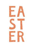 Spring Easter poster with floral orange lettering vector