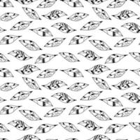 Seamless motif drawing leaves pattern, Vector drawing sketch design for decoration background.