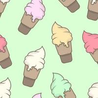 Vector design, Seamless colors ice cream cone pattern for decoration background.