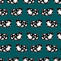 Seamless vector, Hand drawn black sheep for background. vector