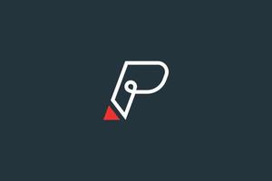 Minimal Letter P Logo Design Vector