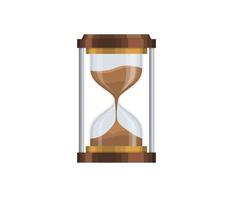 Transparent hourglass, sandglass, sandclock, flat design. vector