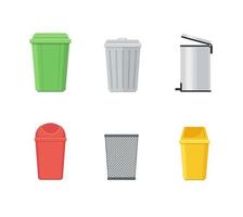 Trash can and dustbin set vector