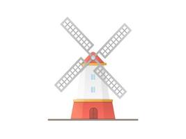 windmill Flat style vector illustration