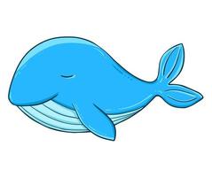Cute whale. Vector illustration of a series of marine animals. A picture for children's educational books, for a print on a T-shirt or your design.