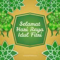 Vector banner for the greetings of social media for eid al fitr hari raya idul fitri muslim holidays