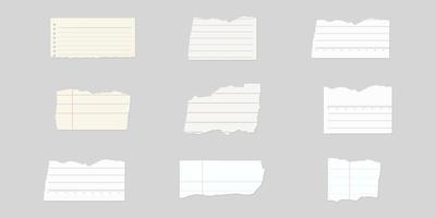 Torn paper set. Set of ripped paper. Vector illustration.