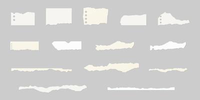 Torn paper set. Set of ripped paper. Vector illustration.