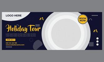 Holiday Tour Cover Design Template vector