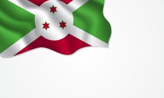 Burundi bandera ondeando ilustración con copia espacio sobre fondo aislado vector