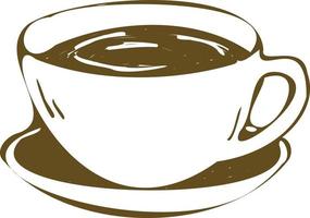 A cup of coffee on a saucer. vector