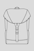 Sketch of a rucksack. Backpack isolated on white background. Vector illustration of a sketch style.