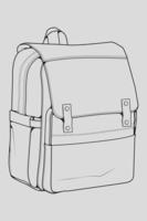 boceto de una mochila. mochila aislado sobre fondo blanco. ilustración vectorial de un estilo de boceto. vector