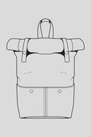 Sketch of a rucksack. Backpack isolated on white background. Vector illustration of a sketch style.