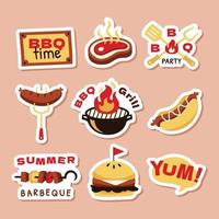 Summer BBQ Party Stickers vector