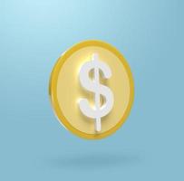 3d illustration dollar coin icon photo