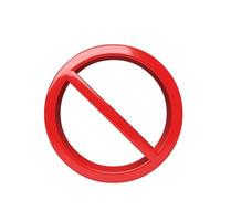 3d illustration no entry sign icon