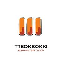 Korean tteokbokki modern illustration logo vector