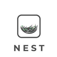 Unique simple bird's nest logo vector