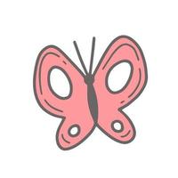 Butterfly in doodle style. Isolated Vector isolated illustration.