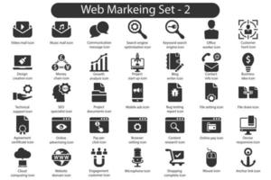 Web Marketing Black Icon Set vector