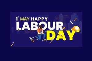 1st may labour day banner design vector