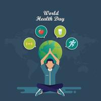 World health day celebration illustration vector