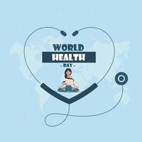 corazón con estetoscopio día mundial de la salud