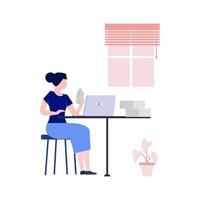 working at home . vector