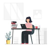 working at home . vector