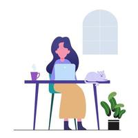 working at home . vector